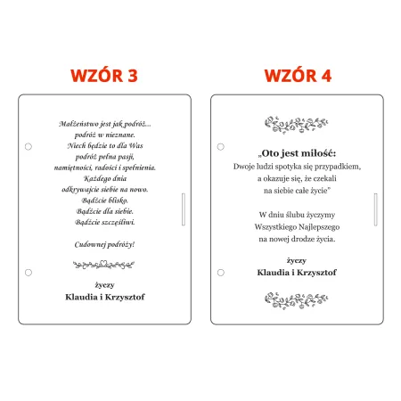 Wyjątkowy prezent na ślub drewniana kartka z kopertą dla pary młodej personalizowana